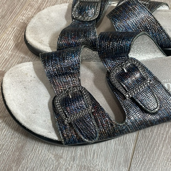 Alegria Jade Glimmer Glam Slide Sandals Buckle Leather Straps EU 39 (US 9) - Picture 15 of 16